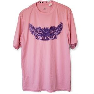 A4 Bush Pilot Graphic Legs Wings Pink Stretch Shirt